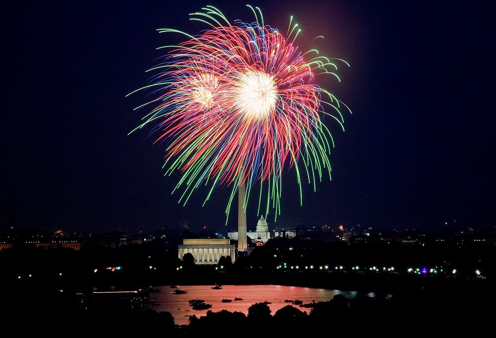 Washington, D.C. July 4th fireworks. Original image from Carol M. Highsmith&rsquo;s America, Library of Congress collection.…