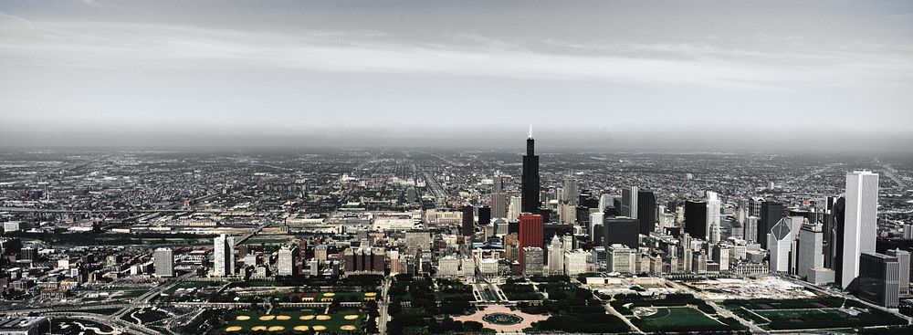 Panoramic view of Chicago. Original image from Carol M. Highsmith&rsquo;s America, Library of Congress collection. Digitally…