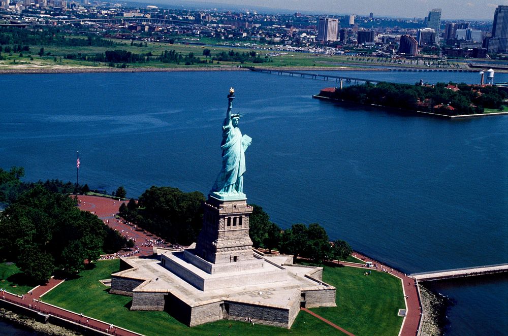 Aerial view of the Statue of Liberty. Original image from Carol M. Highsmith&rsquo;s America, Library of Congress…