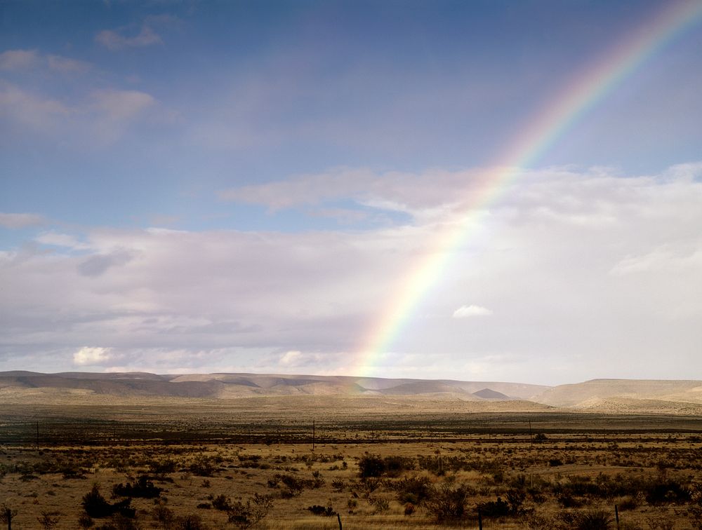Rainbow over the West Texas prairie - Original image from Carol M. Highsmith&rsquo;s America, Library of Congress…