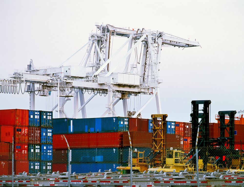 Container facility at Oakland Harbor. Original image from Carol M. Highsmith&rsquo;s America, Library of Congress…