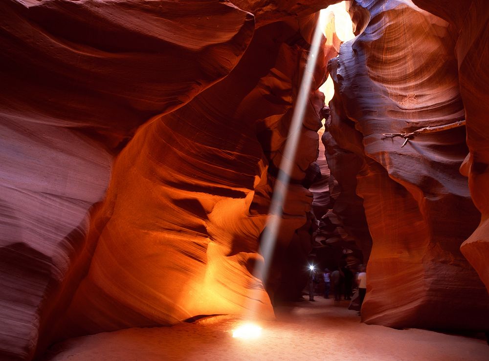 A slot canyon, formed by rushing water through porous rock. In this case, red sandstone. Original image from Carol M.…