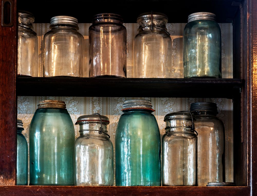 Canning jars in Spindletop-Gladys City Boomtown park, Gladys City, Texas. Original image from Carol M. Highsmith&rsquo;s…