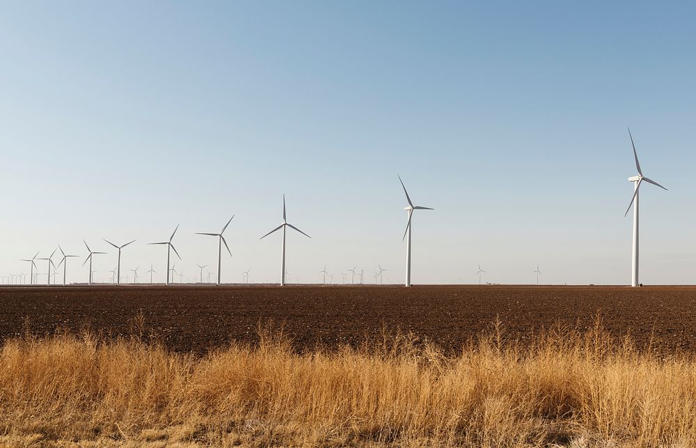 A wind-turbine farm near the city of Snyder in Scurry County, Texas. Original image from Carol M. Highsmith&rsquo;s America…