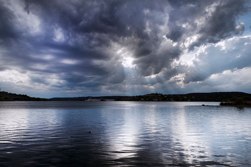 Interesting clouds over Inks Lake, an inlet of the Colorado River in Burnet County, Texas. Original image from Carol M.…