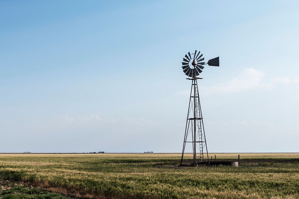 Windmill in rural Gray County in the Texas Panhandle. Original image from Carol M. Highsmith&rsquo;s America, Library of…