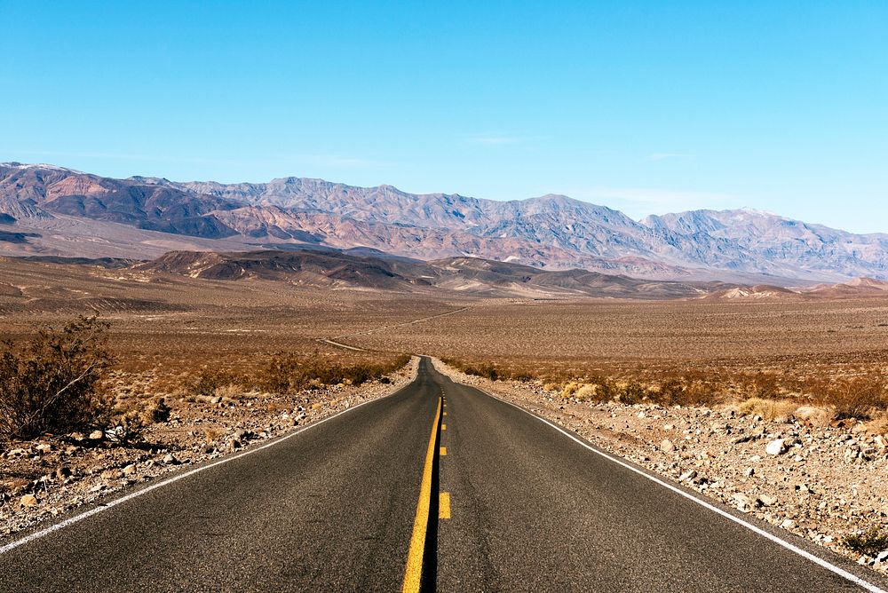 A long, straight road to the horizon in Death Valley National Park. Original image from Carol M. Highsmith&rsquo;s America…