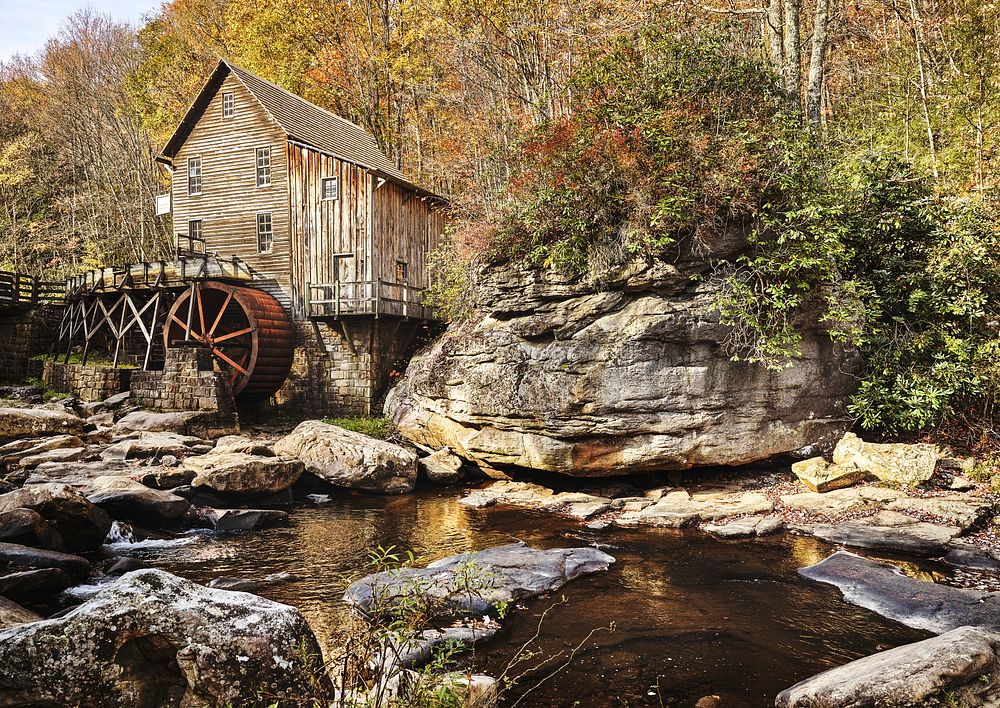 The Glade Creek Grist Mill. Original image from Carol M. Highsmith&rsquo;s America, Library of Congress collection.…