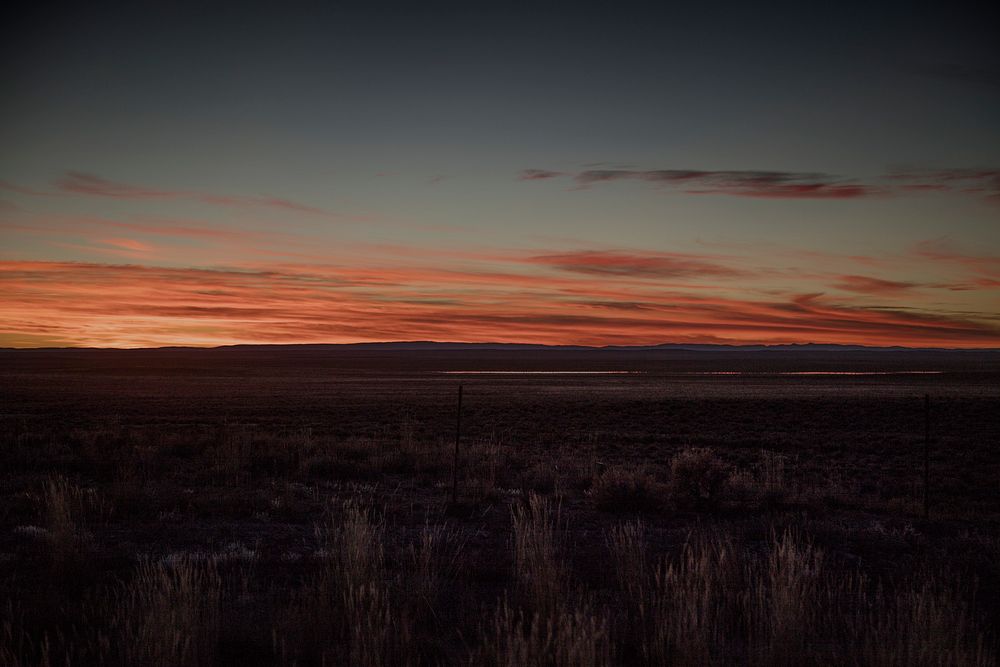 A sunset over the sagebrush in Sweetwater County, Wyoming. Original image from Carol M. Highsmith&rsquo;s America, Library…