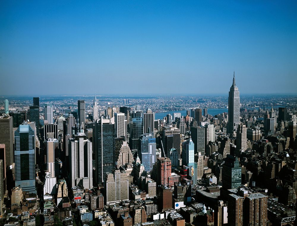 View of Manhattan skyline, New York. Original image from Carol M. Highsmith&rsquo;s America, Library of Congress collection.…