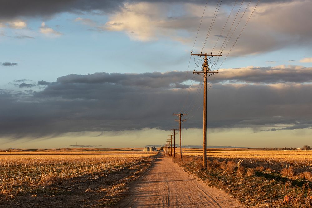 Dusk in rural Sedgwick County, Colorado, near Julesburg, on the Nebraska border - Original image from Carol M.…