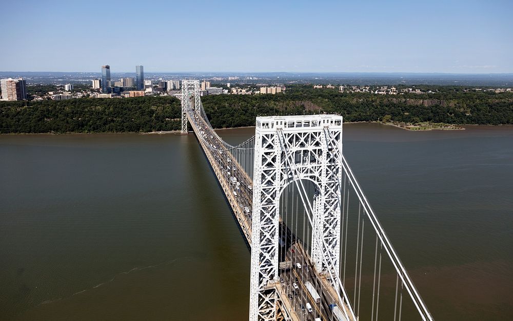 The George Washington Bridge over The Hudson River in Fort Lee, New Jersey USA - Original image from Carol M.…