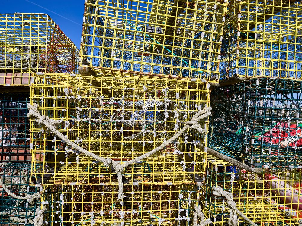 Lobster traps piled high on the Portsmouth, New Hampshire, docks. Original image from Carol M. Highsmith&rsquo;s America…