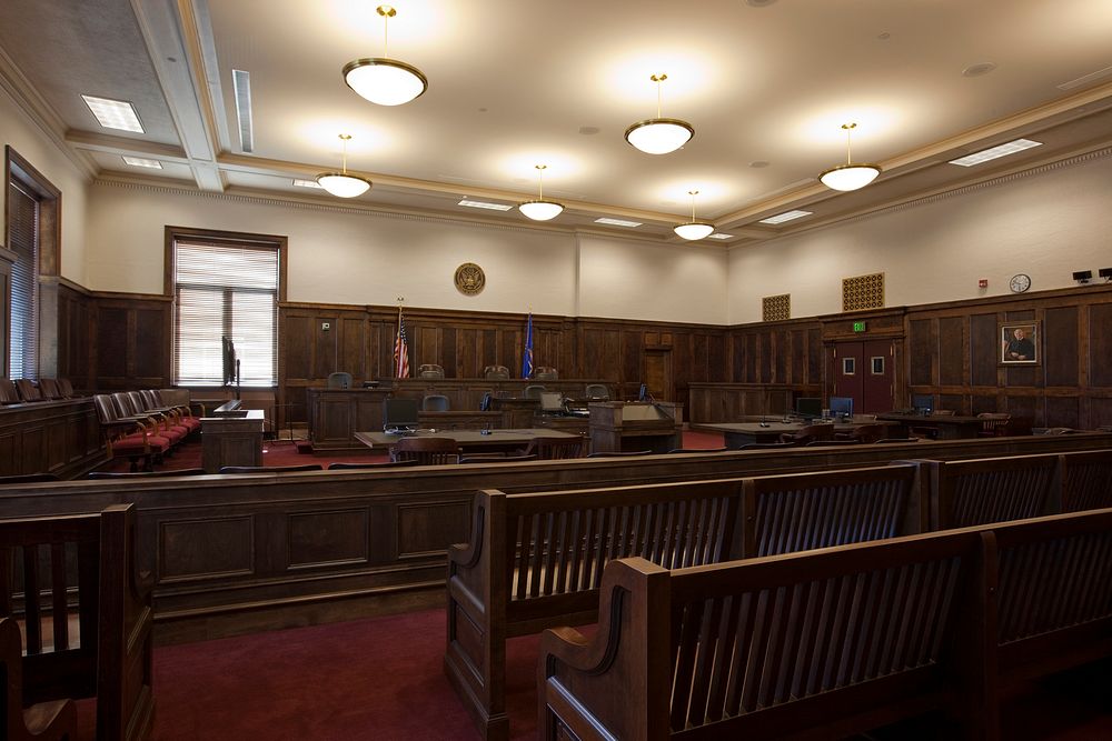 Courtroom, Federal Building and U.S. Courthouse, Fargo, North Dakota (2010) by Carol M. Highsmith. Original image from…