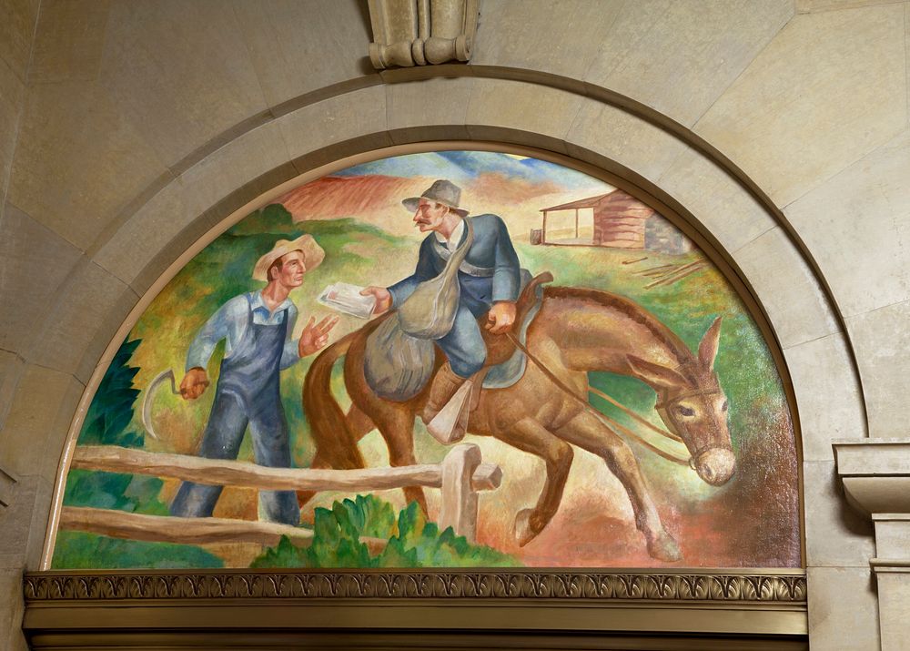 Murals, Louisville Murals-Rural Free Delivery, by Frank Weathers Long at the Gene Snyder U.S Courthouse & Custom House…