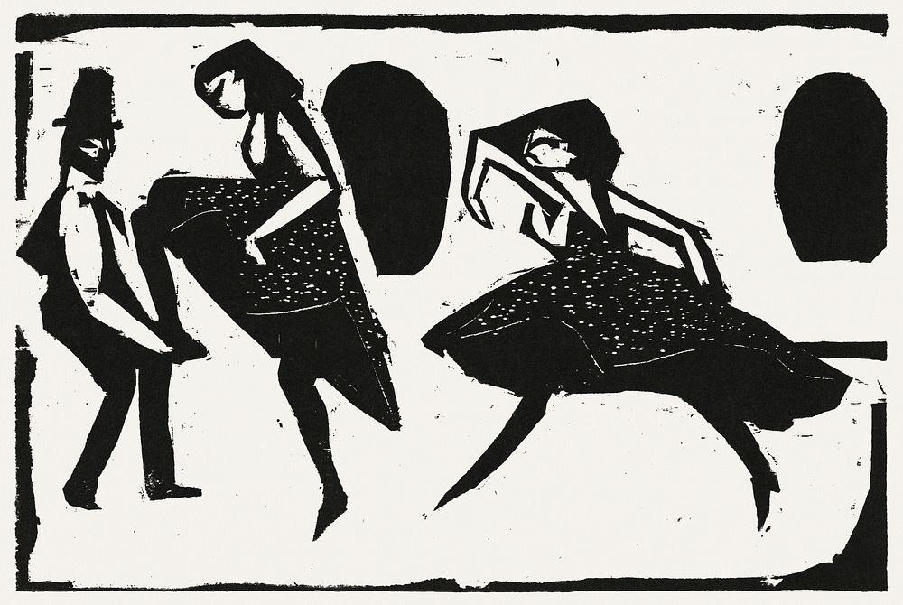 Acrobatic Dance (1911) print in high resolution by Ernst Ludwig Kirchner. Original from The National Gallery of Art.…