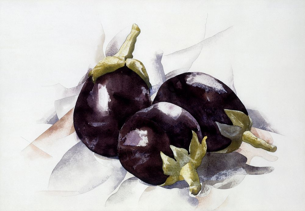 Eggplants (1927) painting in high resolution by Charles Demuth. Original from The MET Museum. Digitally enhanced by rawpixel.