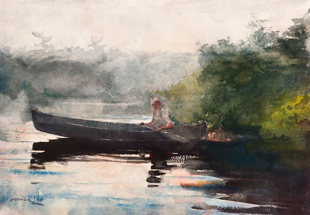 The End of the Day, Adirondacks (1890) by Winslow Homer. Original from The Smithsonian Institution. Digitally enhanced by…