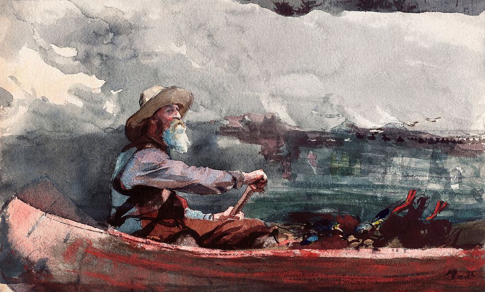 Adirondacks Guide (1892) by Winslow Homer. Original from The Smithsonian Institution. Digitally enhanced by rawpixel.