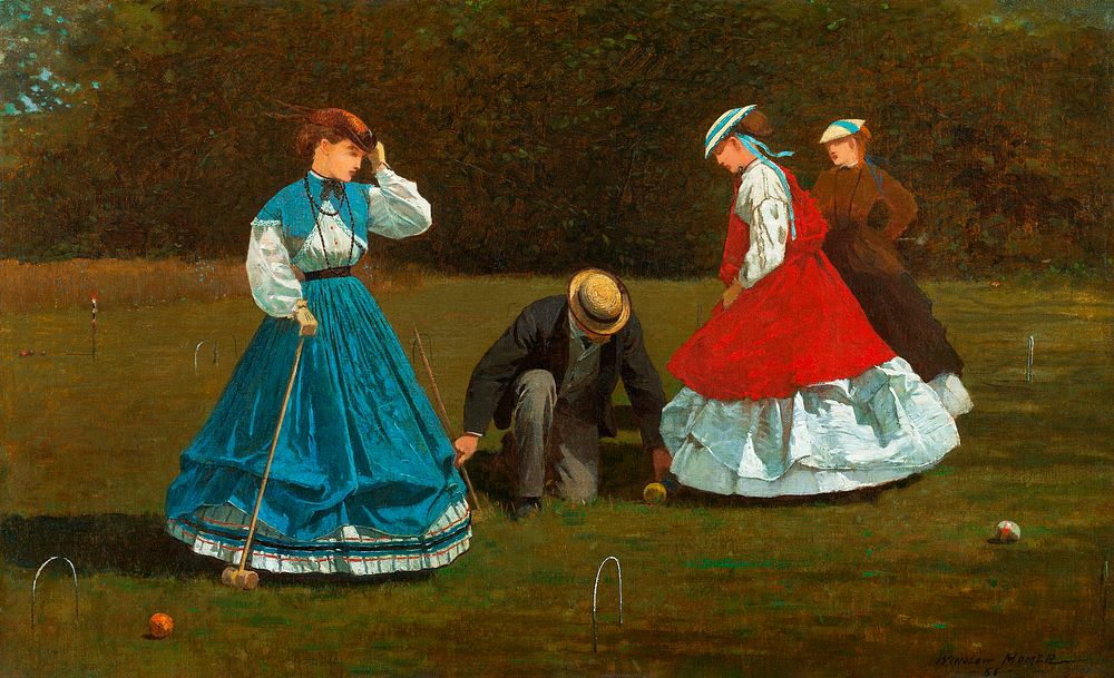 Croquet Scene (1866) by Winslow Homer. Original from The Smithsonian Institution. Digitally enhanced by rawpixel.