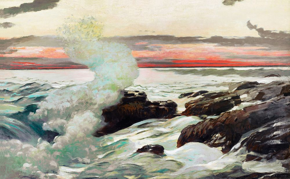 West Point, Prout's Neck (1900) by Winslow Homer. Original from The Clark Art Institute. Digitally enhanced by rawpixel.