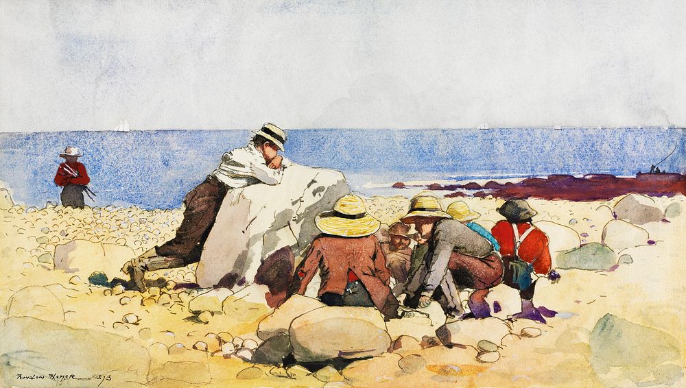 A Clam&ndash;Bake (1873) by Winslow Homer. Original from The Cleveland Museum of Art. Digitally enhanced by rawpixel.