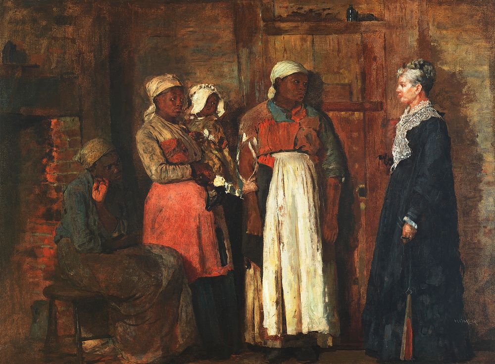 A Visit from the Old Mistress (1876) by Winslow Homer. Original from The Smithsonian. Digitally enhanced by rawpixel.