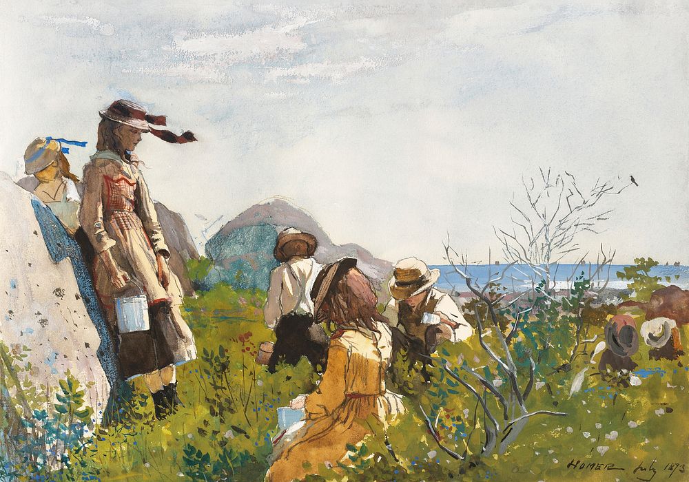 Berry Pickers (1873) by Winslow Homer. Original from The National Gallery of Art. Digitally enhanced by rawpixel.