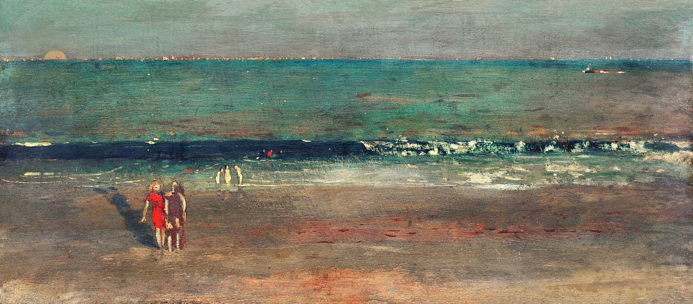 The Beach, Late Afternoon (1869) by Winslow Homer. Original from The MET museum. Digitally enhanced by rawpixel.1