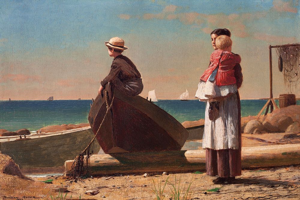 Dad's Coming (1873) by Winslow Homer. Original from The National Gallery of Art. Digitally enhanced by rawpixel.