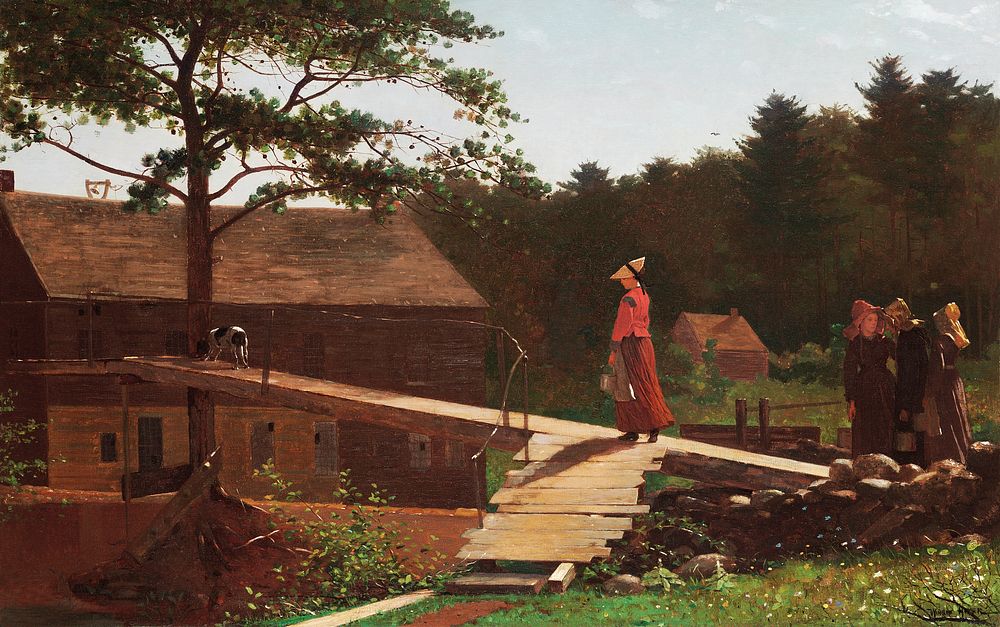 Old Mill, The Morning Bell (1871) by Winslow Homer. Original from Yale University Art Gallery. Digitally enhanced by…