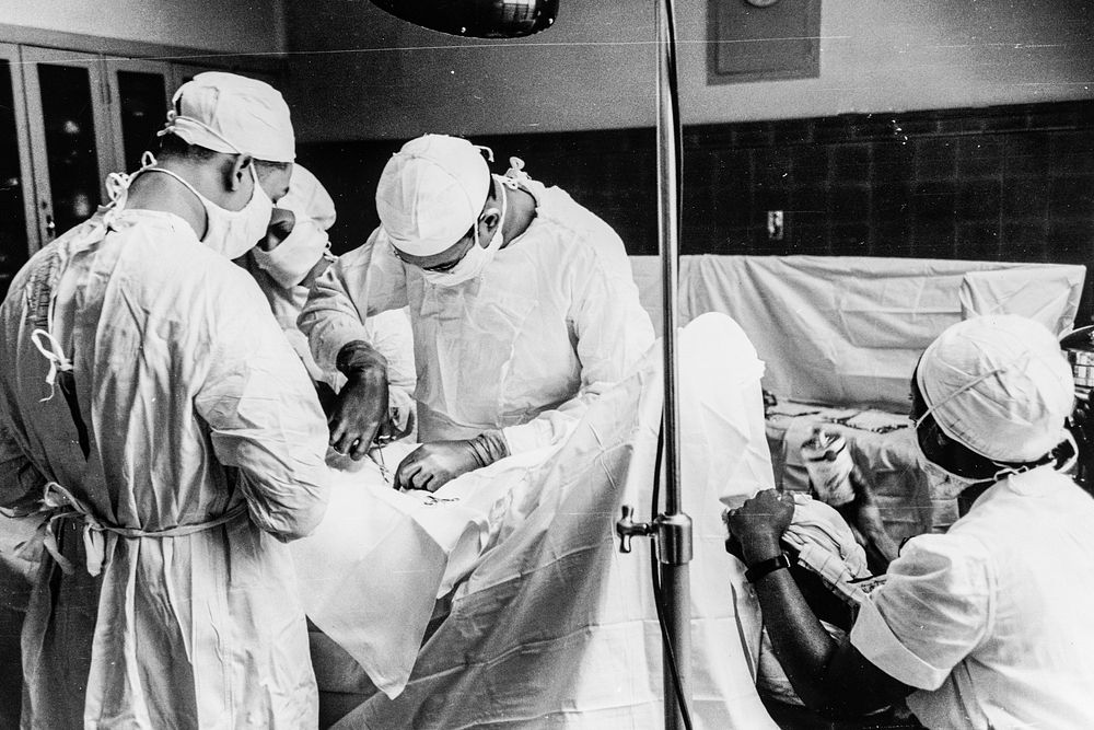 Operation at Provident Hospital on South Side of Chicago, Illinois (1941). Original from Library of Congress. Digitally…