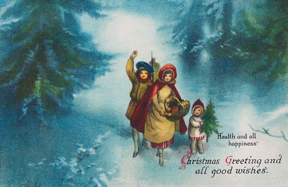 Christmas greeting and all good wishes (1906) from The Miriam And Ira D. Wallach Division Of Art, Prints and Photographs:…