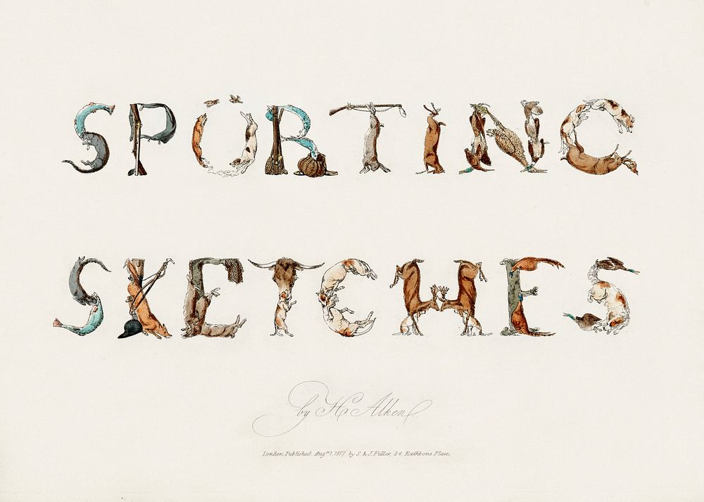 Typography "Sporting Sketches" from Sporting Sketches: Consisting of subjects relating to sports of the field published in…