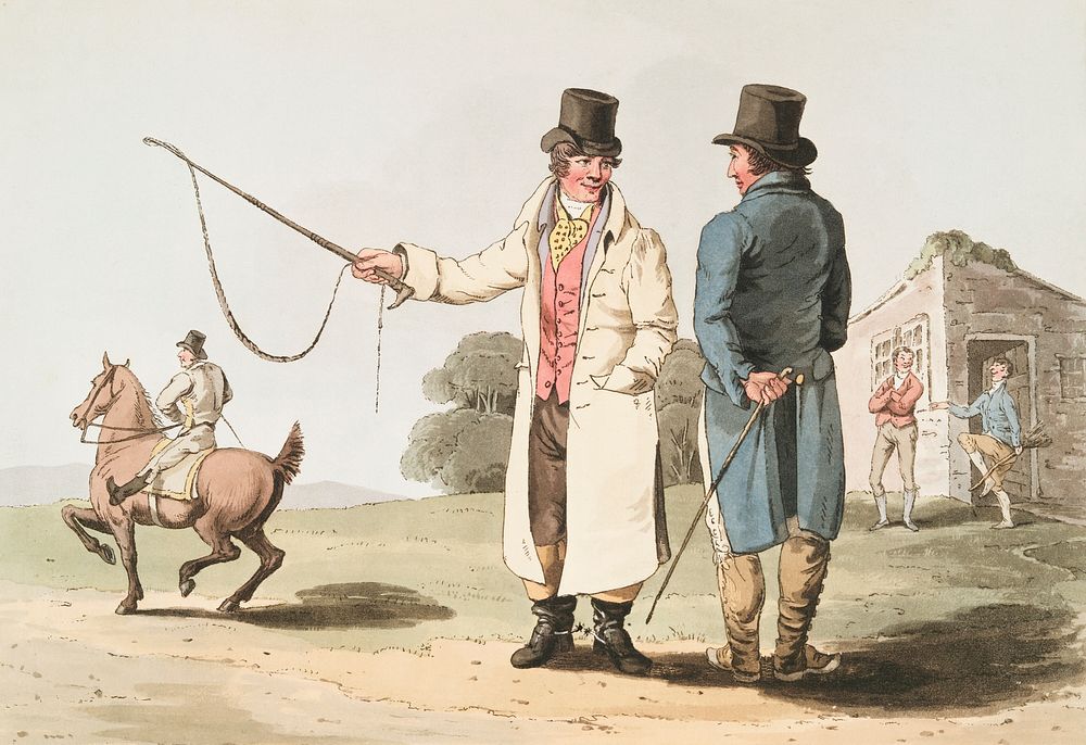 Illustration of the horse dealer from The Costume of Yorkshire (1814) by George Walker (1781-1856). Original from The New…