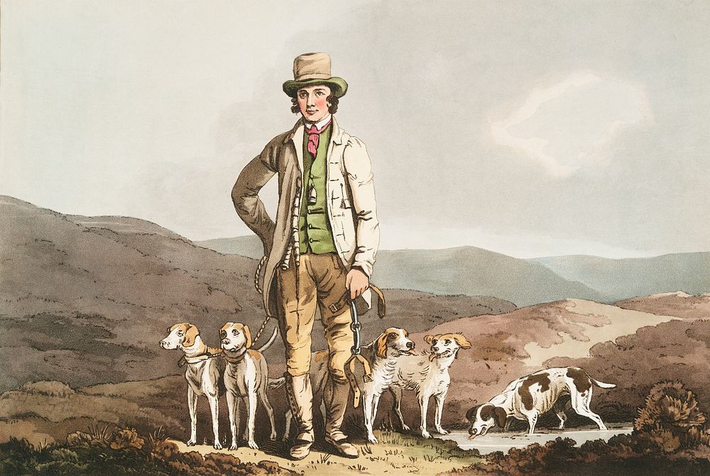 Illustration of the dog breaker from The Costume of Yorkshire (1814) by George Walker (1781-1856). Original from The New…