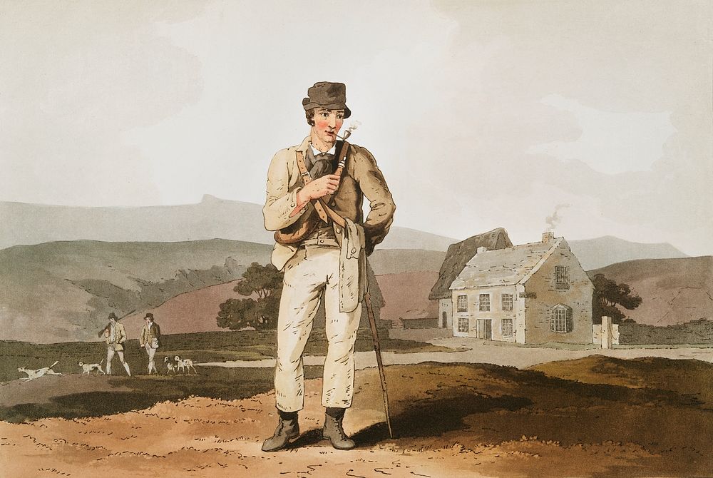Illustration of moor guide from The Costume of Yorkshire (1814) by George Walker (1781-1856). Original from The New York…