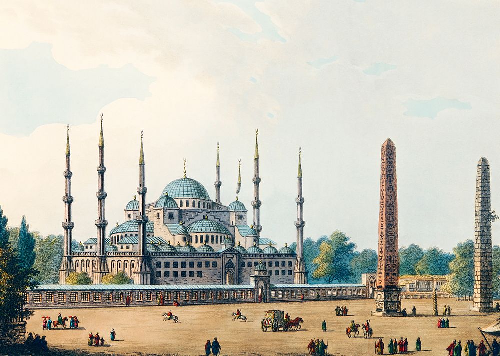 Mosque of Sultan Achmet from Views in the Ottoman Dominions, in Europe, in Asia, and some of the Mediterranean islands…