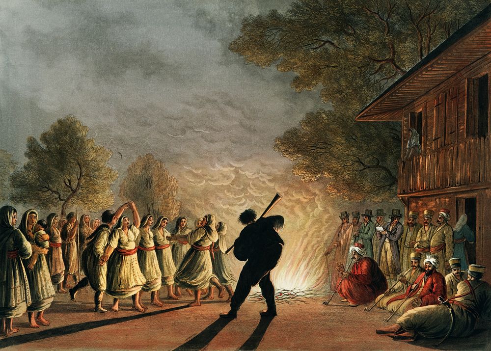 Dance of Bulgarian Peasants from Views in the Ottoman Dominions, in Europe, in Asia, and some of the Mediterranean islands…