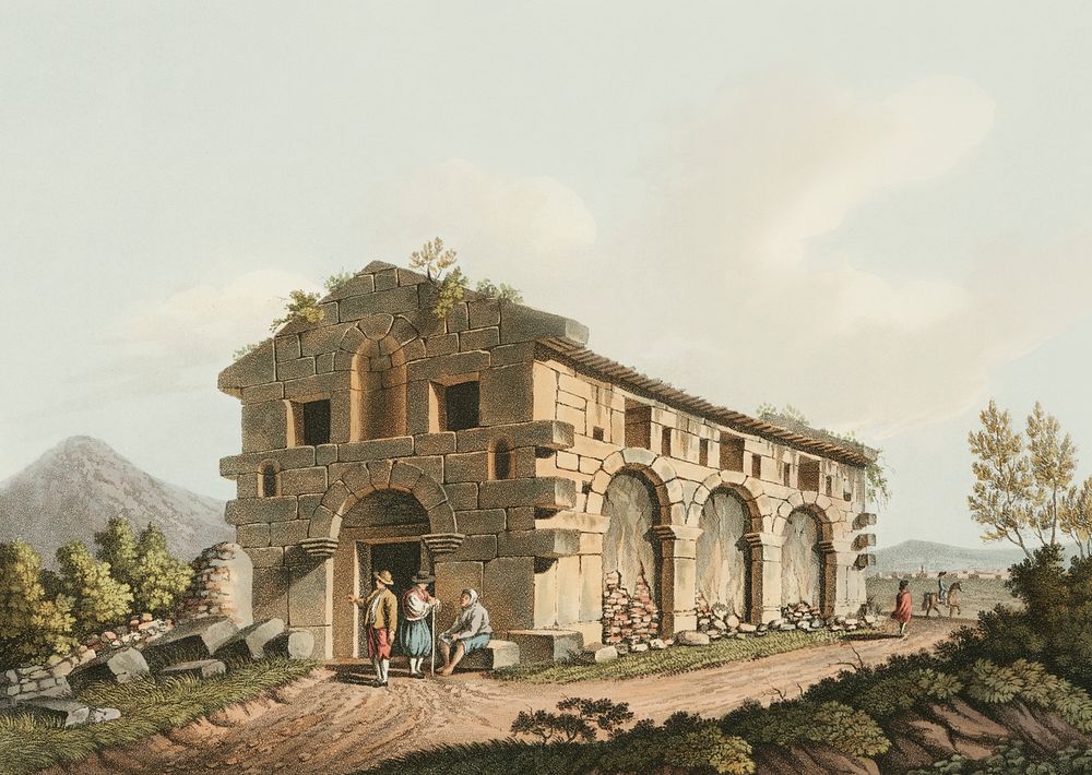 Ancient Bath near the Fountains of the Palici from Views in the Ottoman Dominions, in Europe, in Asia, and some of the…