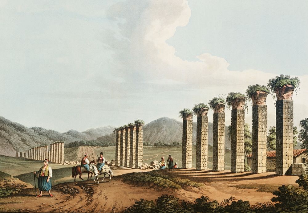 Aqueduct near Ephesus from Views in the Ottoman Dominions, in Europe, in Asia, and some of the Mediterranean islands (1810)…