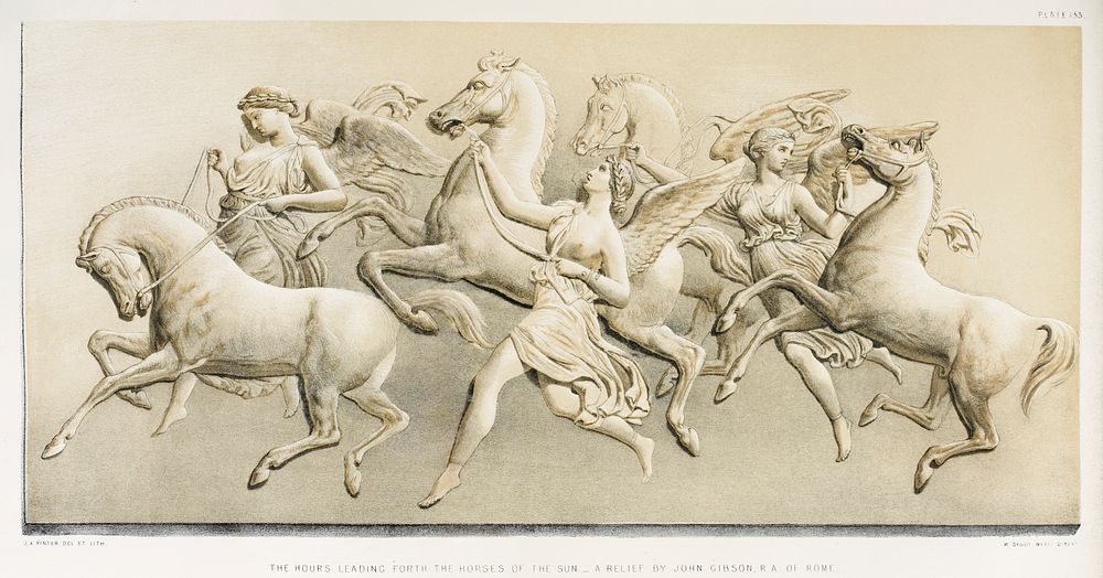 Hours leading forth the horses of the sun from the Industrial arts of the Nineteenth Century (1851-1853) by Sir Matthew…