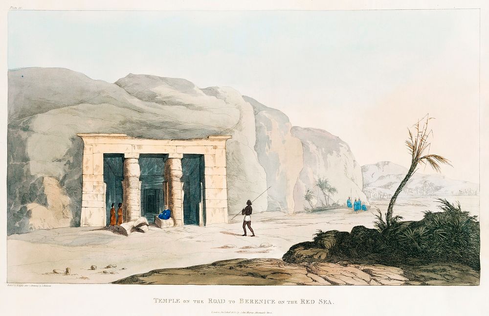 Temple on the road to Berenice illustration from the kings tombs in Thebes by Giovanni Battista Belzoni (1778-1823) from…