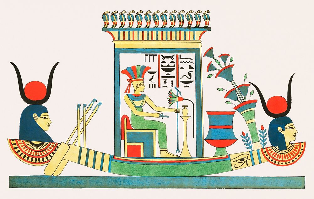 Anuket illustration from Pantheon Egyptien (1823-1825) by Leon Jean Joseph Dubois (1780-1846). Original from The New York…