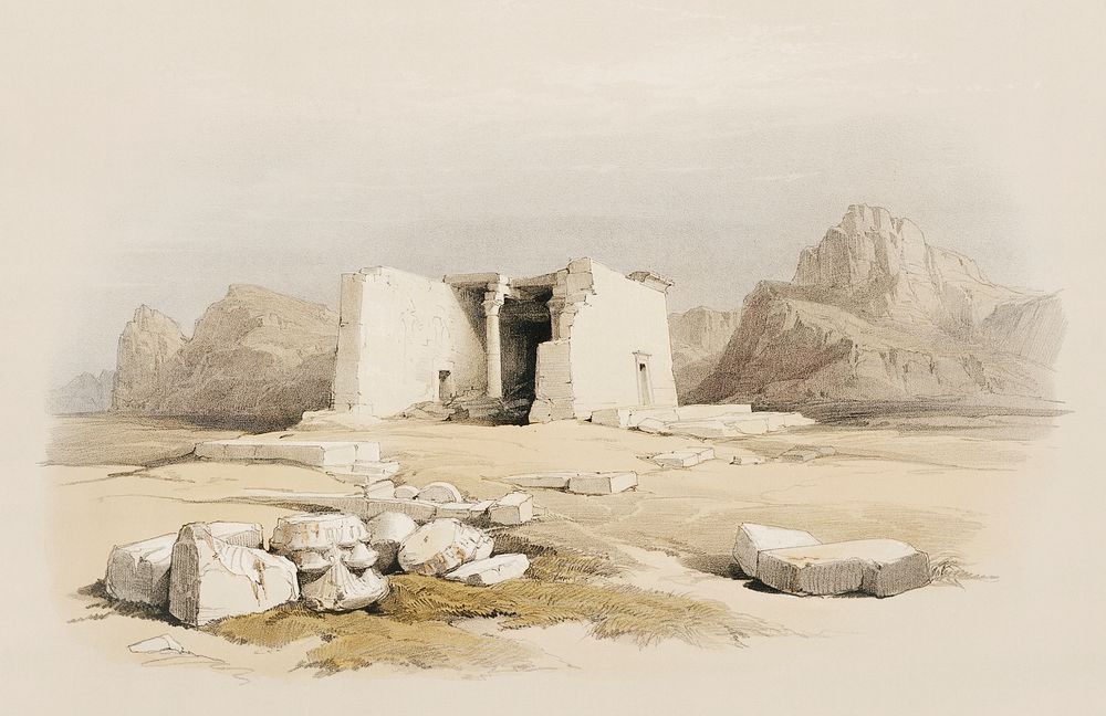 Temple of Taffeh illustration by David Roberts (1796&ndash;1864). Original from The New York Public Library. Digitally…