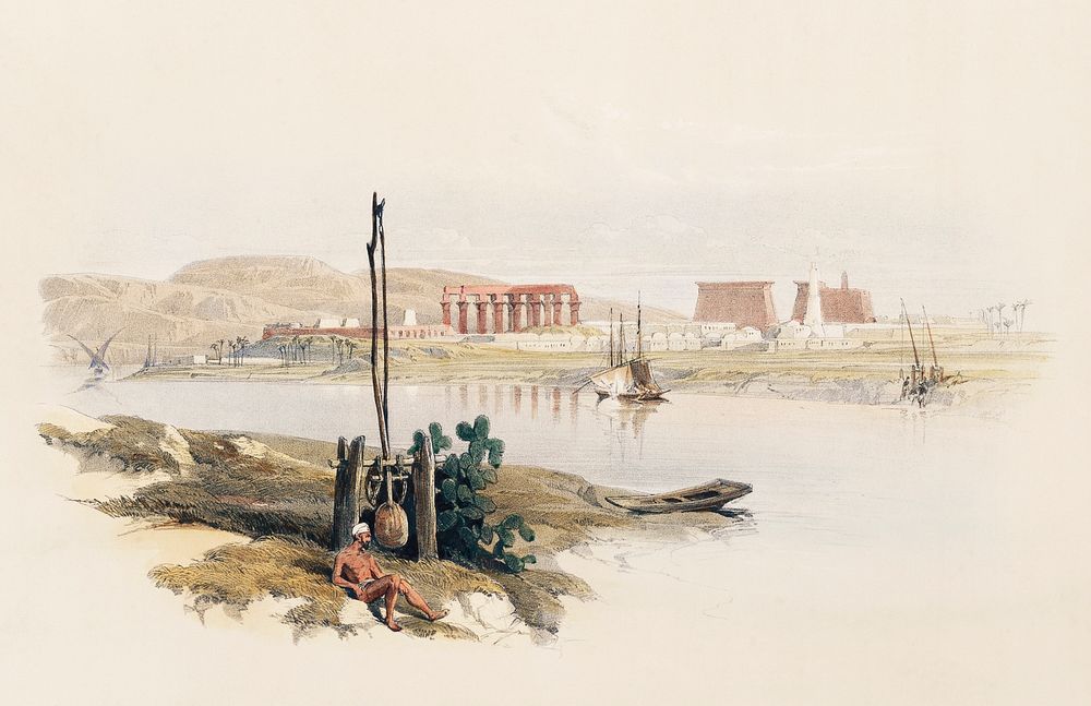 Ruins of Luxor from the southwest illustration by David Roberts (1796&ndash;1864). Original from The New York Public…