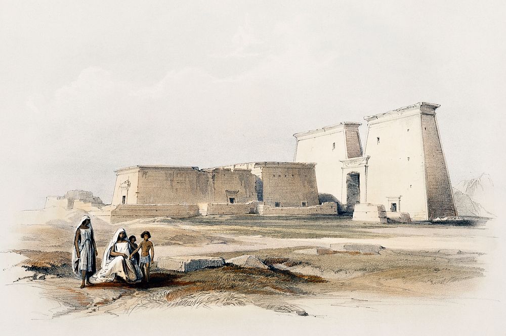 Temple of Dakka in Nubia illustration by David Roberts (1796&ndash;1864). Original from The New York Public Library.…