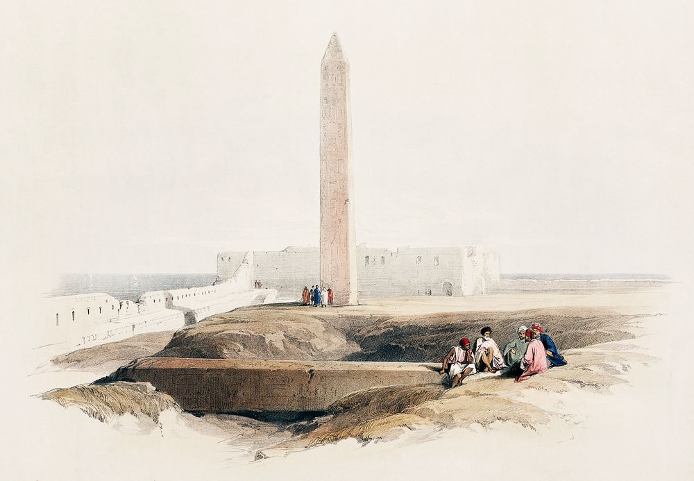 Obelisk at Alexandria commonly called Cleopatra's needle illustration by David Roberts (1796&ndash;1864). Original from The…