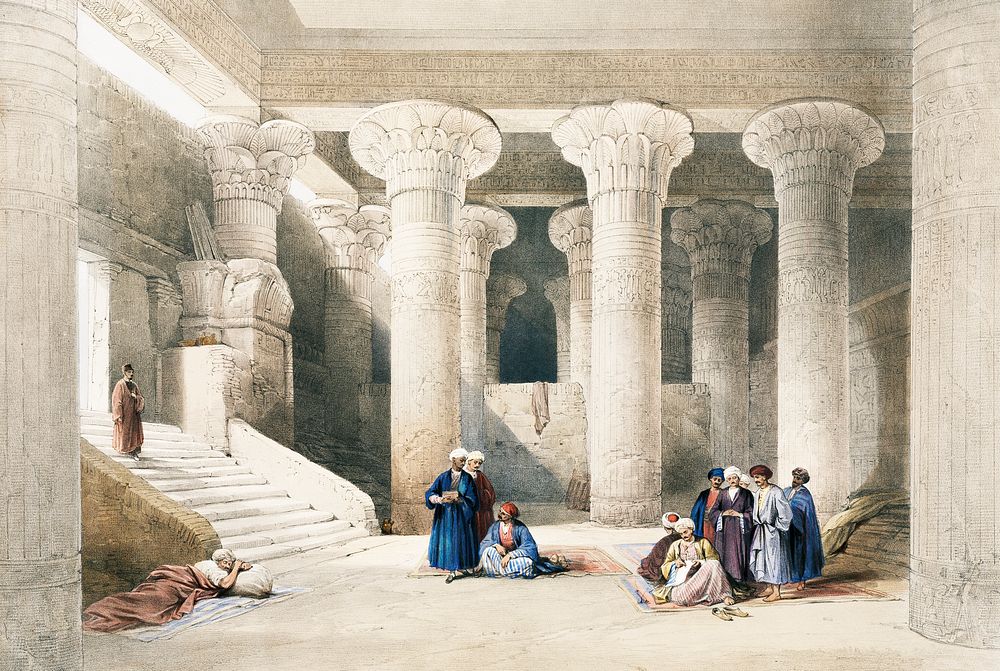 Temple of Egyptian illustration by David Roberts (1796&ndash;1864). Original from The New York Public Library. Digitally…