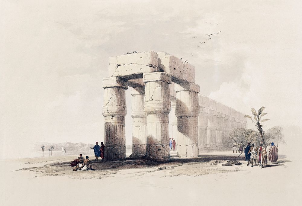 Luxor in upper of Egypt illustration by David Roberts (1796&ndash;1864). Original from The New York Public Library.…